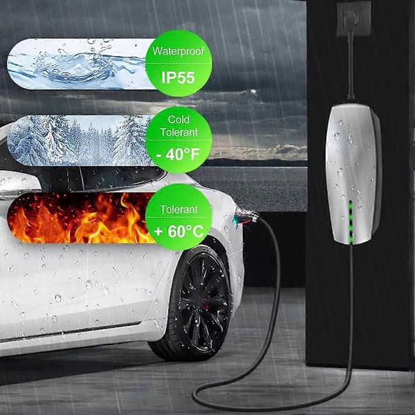 EU Schuko-adapter for Tesla Model S 3 X Y Gen 2 UMC Universal mobilkontakt 16A-adapter Svart