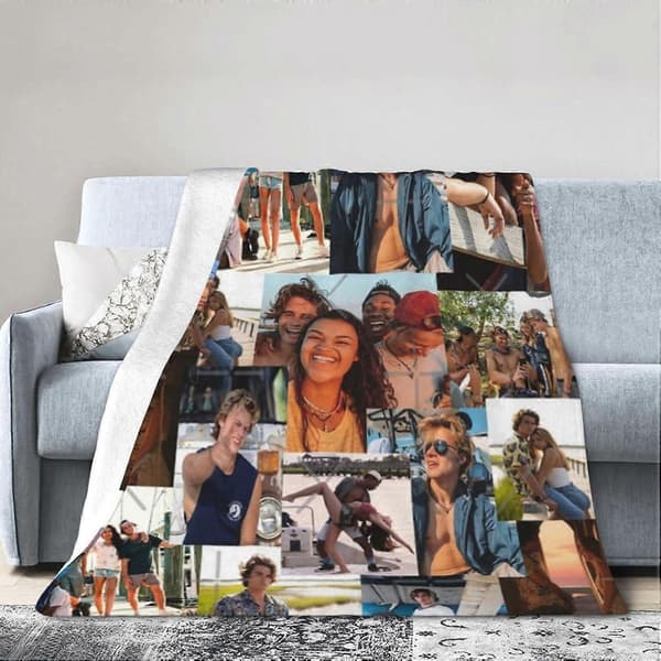 JJ Collage Outer Banks Tæppe Sengetøj Værelsesindretning Flonel Tæpper Kompatibel med Seng Sofa