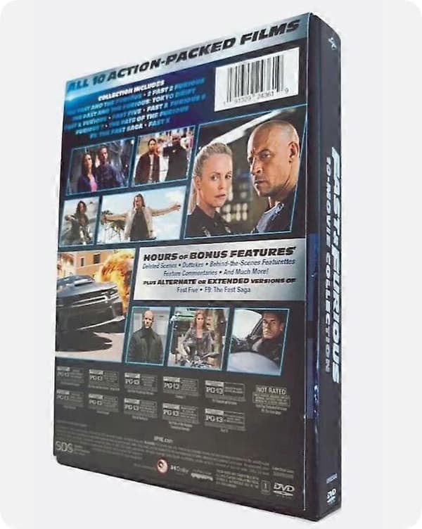 FAST & FURIOUS FILMSAMLING 1-10 DVD 11-PLATER NY BOKS engelsk versjon