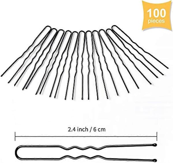 U-formede hårnåle, sorte metal bobby hårstylinggreb, 100 stk. 6 cm / 2,4 tommer hårbolleclips til kvinder og piger [ls]