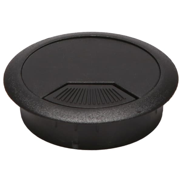 2 st 50 mm Diameter Skrivbords Kabelgenomföringar Hålöverdrag Svart