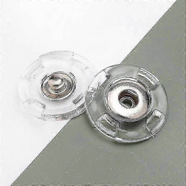 Genomskinliga tryckknappar 25 mm, set om 10 Transparent