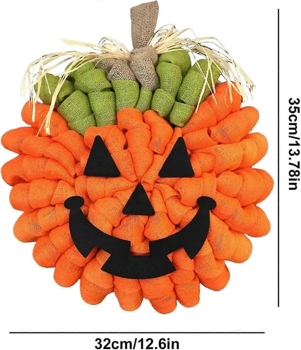 Halloween gresskarkrans | Dia 32cm gresskar Halloween høstkrans dørdekorasjon