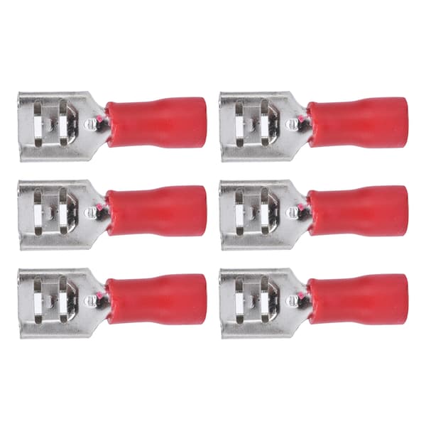 100 stk FDD2-250 spadeterminal, hunn-spadeterminal med isolerende kappe for 1,5-2,5 mm kabel (rød)