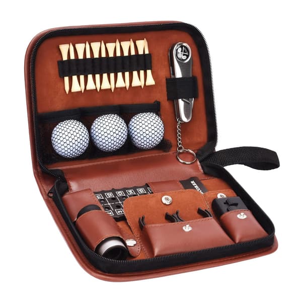 Golf Tilbehør Sæt, Udendørs Sport Læder Golfer Golf Organizer Multifunktionelt Golf Tilbehør Kit med Golfbold—ls