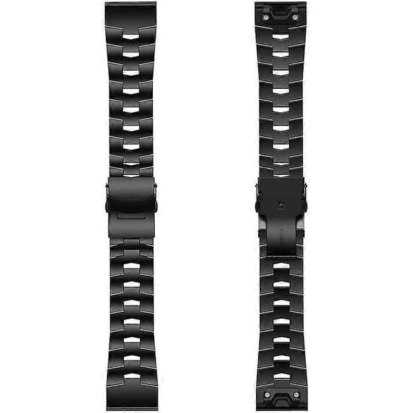 Til Garmin Fenix 6X 26mm Quick Release Urrem i Titaniumlegering Black