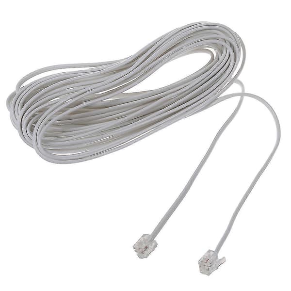 9m 30ft Rj11 6p2c Modulært Telefonkabel Hvid—ls