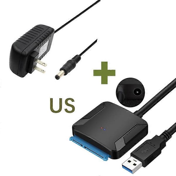 UTHAI T39 HDD-sovitin helppo kiintolevykaapeli USB-SATA 5Gbps USB 3.0-SATA3 2.5/3.5 kiintolevyn lukemiseen IPFS-sovitinkaapeli—ls T39-USB3.0-12V2A-US