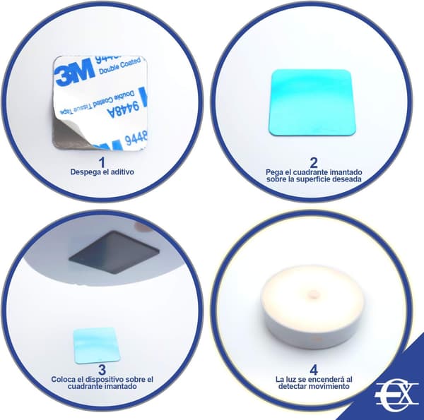 Bevegelsessensorlamper, automatisk LED-belysning, skap, garderobe og andre lamper, 4 stk.—ls