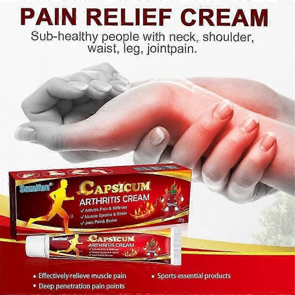 Capsicum leddgiktkrem for lindring av revmatiske ledd- og knesmerter 20g—ls 2pcs