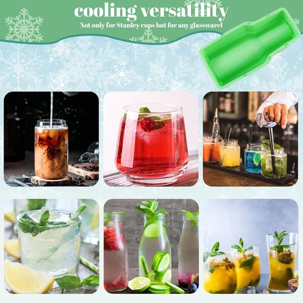 Kopform isform, isterningbakke silikoneform med låg, isform til Stanley hule cylindriske forme til cocktails—ls