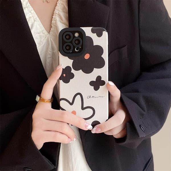 Mode Söt Blommig Målad Telefonfodral Kompatibel med iPhone 12