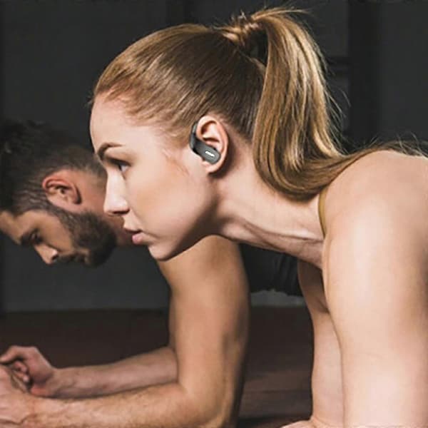 Sport Bluetooth-headset med strömdisplay stereo vattentät öronmonterad äkta trådlös