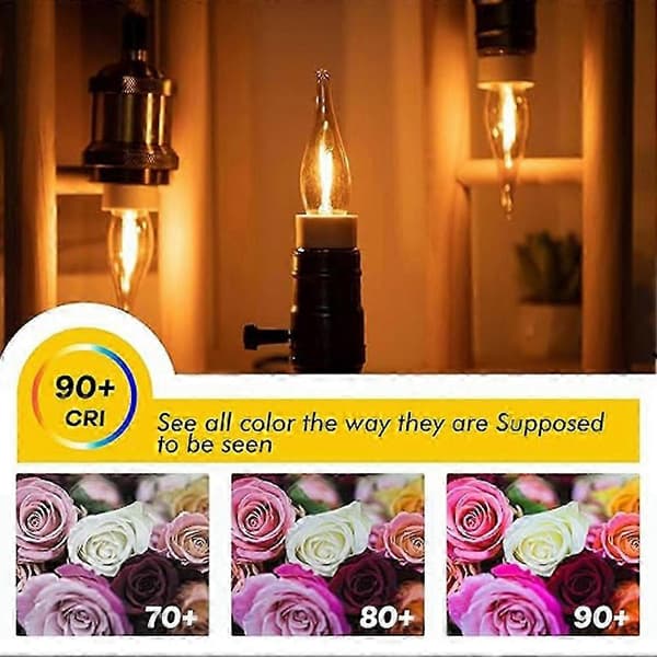 10 stk. dimbar C22 LED-glødepære E14 0,5W ravfarget dekorativ nattlys stearinlys Ampulle Candelabra E14 220V E14