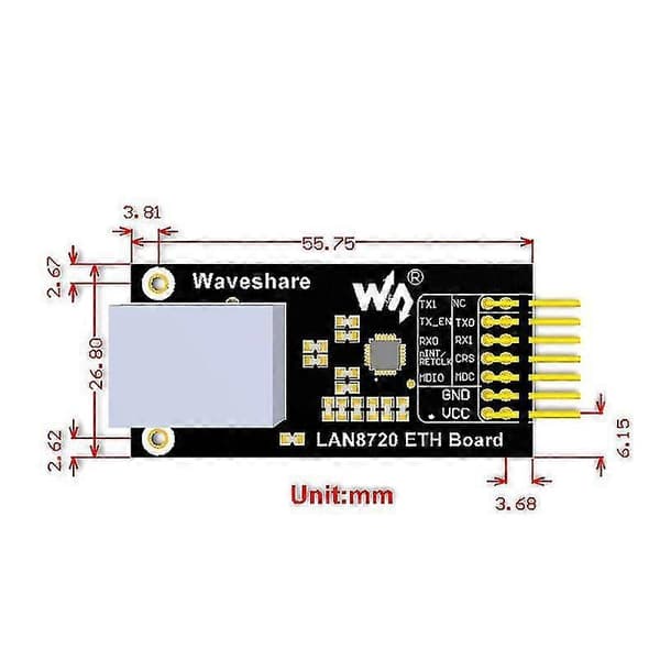 Lan8720 Ethernet-modul 3,3V strømforsyning Rmii-grensesnitt 10/100mbps Ethernet-transceiver (phy) For—ls
