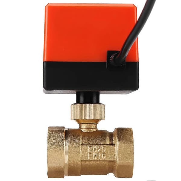 AC 220V Messing Elektrisk Motoriseret Kugleventil 2-vejs 3-leder 1.6Mpa Gevind DN25