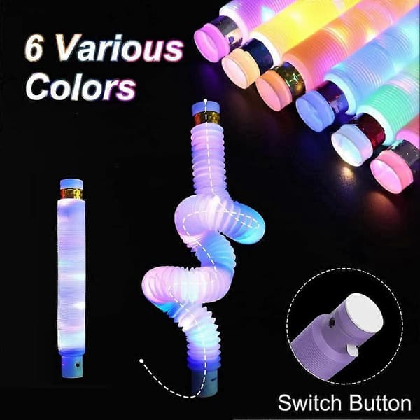2,9 cm pakke LED-rør dekompression teleskoprør udluftning LED-lys vandrør farveboks 12 stk regnbue Colour A