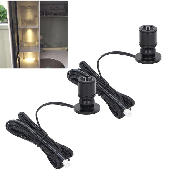 Dæmpbar Mini Spotlight 5V Mini LED Spotlight 1 til 2 Spotlights med Lysdæmper til Display Smykkeskab Veranda Sort—ls Black White Light