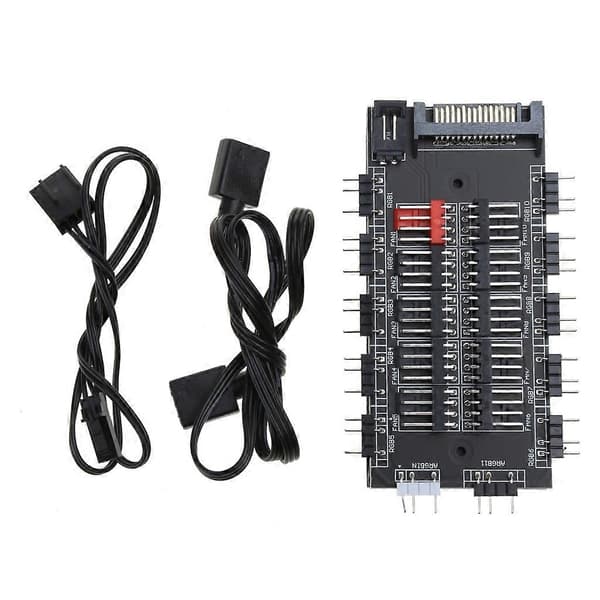 PWM FAN+ARGB LED 2 i 1 Sync Hub Trådløs Controller 1 til 10 Splitter 5V 3PIN—ls