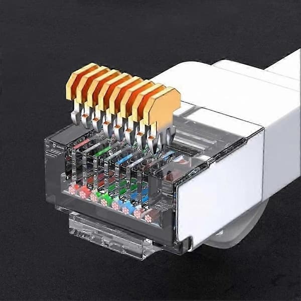 15 cm Cat7 Ethernet forlængerkabel 10 Gbps RJ45 han til hun 90° retvinklet adapter til pc bærbar computer Black