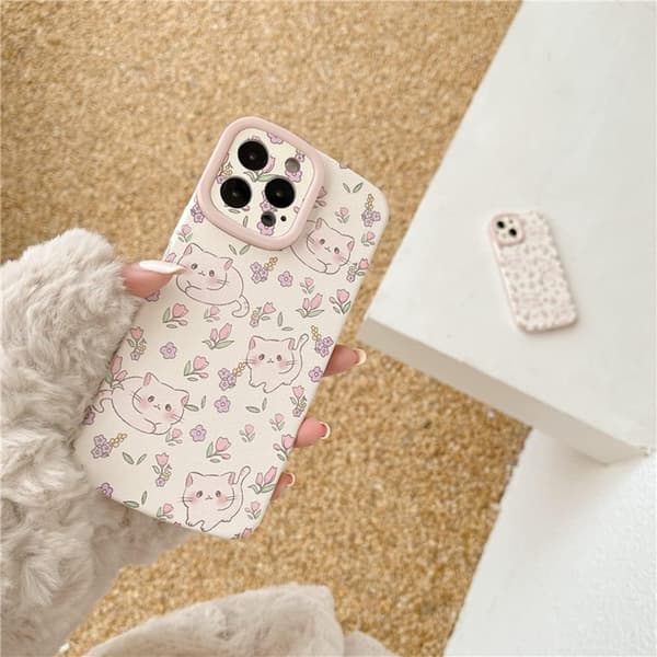 iPhone 13 Pro Max Cover, [3D Kameralinsebeskytter] Sød Kattekilling