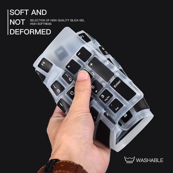 Keyboard Cover for Logitech K120 & Mk120 Wired Keyboard, Ultra Thin Logitech Mk120 & K120 Keyboard Protector - Black