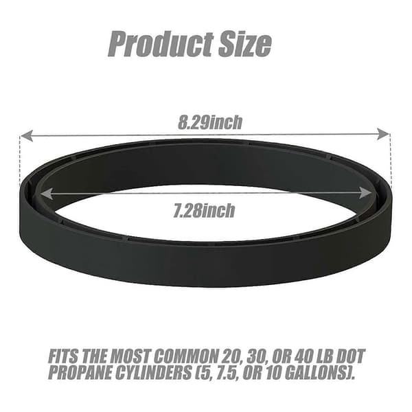 Ringbase til propancylinderbeholder, 2 stk. beskyttende afstandsstykke til propanbeholder, passer til 20-40 lb (5-10 gallons) propancylindre Black