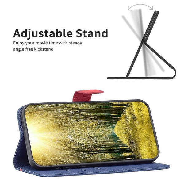 Til Nothing Phone 1 BF13 Farvematchende Kryds Tekstur Læder Telefoncover Blue