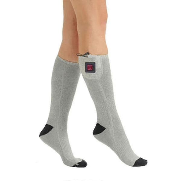 Oppvarmede sokker Oppladbart elektrisk batteri Unisex termisk fotvarmer gray