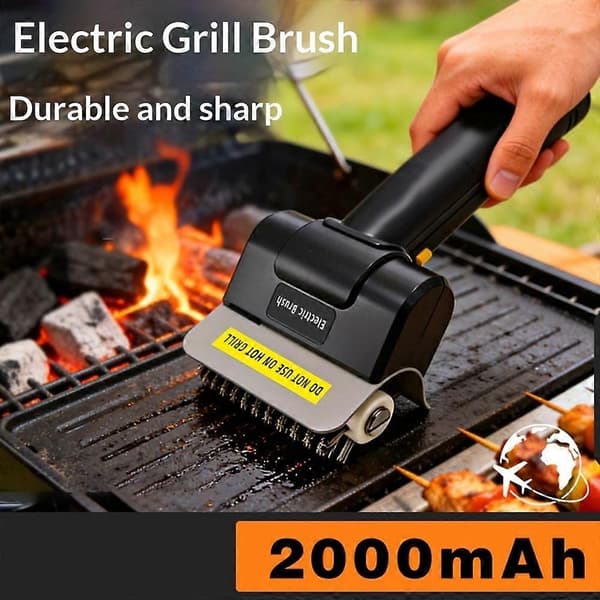 Sähköinen grillinpuhdistusharja 2000 mAh langaton BBQ-puhdistusharja 1 kpl rullaavalla harjaspäällä ulkokäyttöön MultiColor
