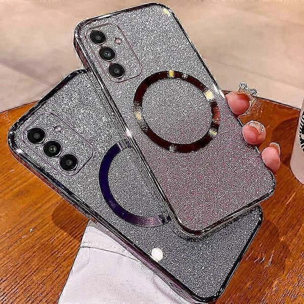 Til Samsung Galaxy A54 5G Cover Kompatibel med MagSafe Gradient Glitter TPU Telefoncover[ls] Multicolor Silver