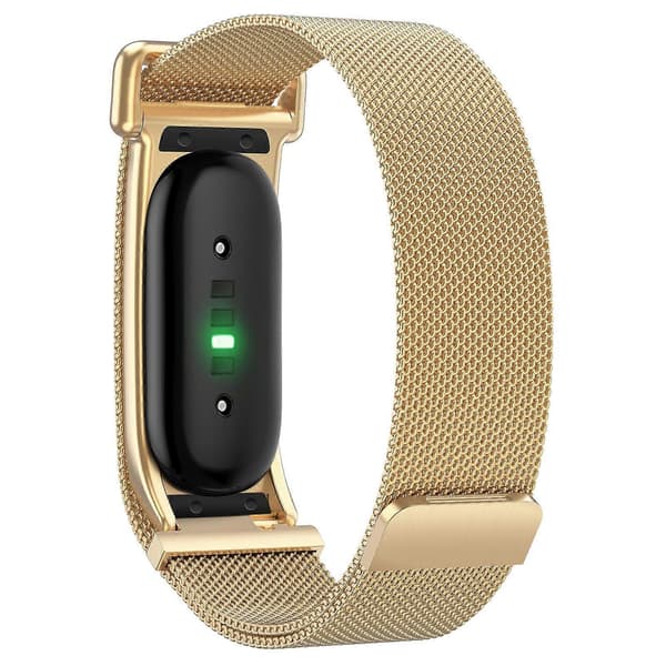Integreret Milanese magnetisk urrem i rustfrit stål med metalhus til Google Fitbit Air Gold