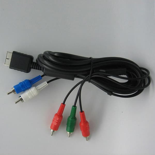 2X Ypbpr til PS2/PS3/PS3 Slim HlsV-Ready TV HD Komponent AV-kabel 5-leder 1,8M Sort[ls] Musta