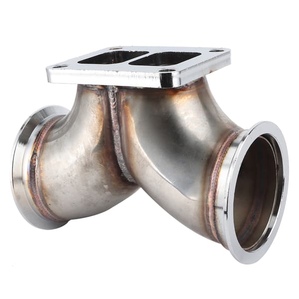 VBand dobbel inntak Y-rør bøyadapter 3 tommer for V6 V8 motor T4 turbolader Twin Scroll flens