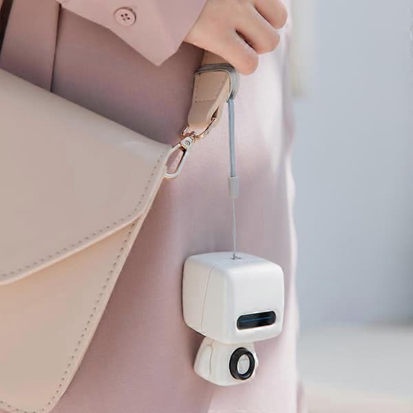 Utsøkt robot bluetooth-høyttaler mini søt bærbar liten stålkanon trådløs høyttaler[ls] Silver