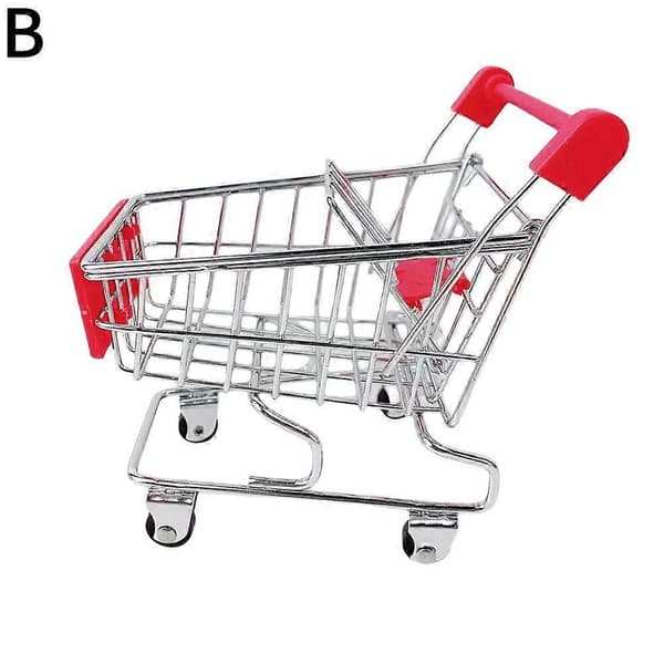 Mini handlekurv for barn, lekekjøkkenleke Red