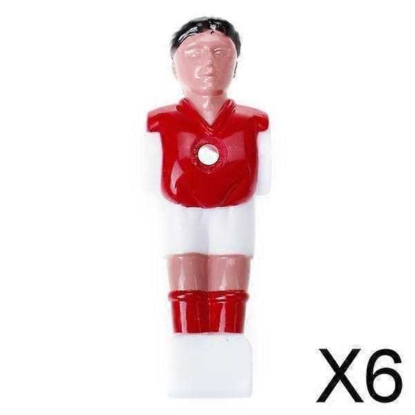 6x Foosball-spiller reservedel rød