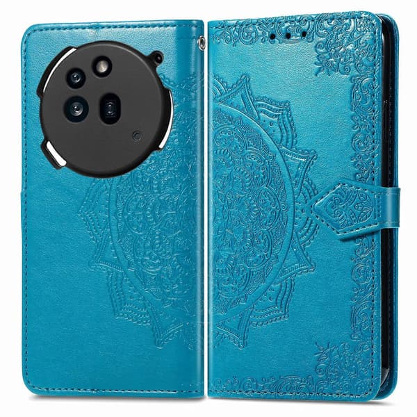 Mandala Blomst Præget Læder Telefoncover Blue For Nothing Phone 3a