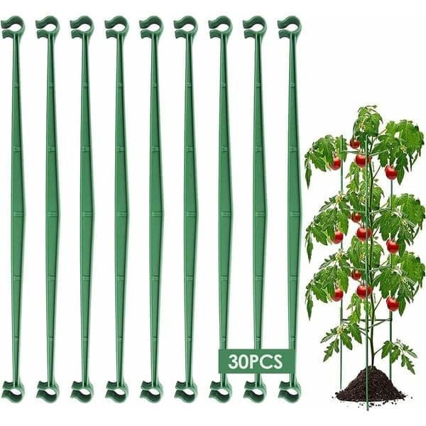 (Green) 24-pack Staking Arms for Tomato Cages Plant Support Garden