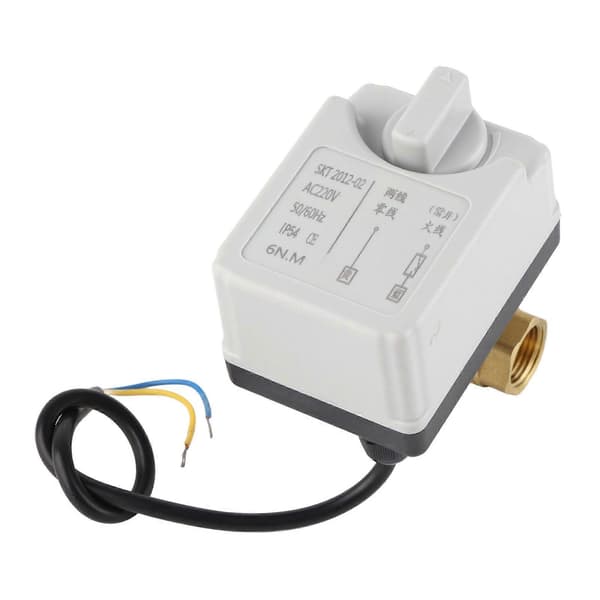 Motoriserad kulventil elektrisk 2-vägs normalt öppen manuell automatisk DN15 AC220V