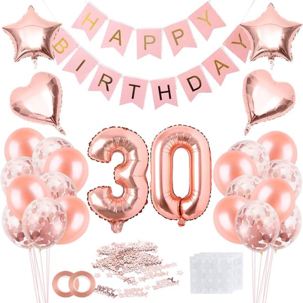 30-årsdag, 30-årsdekorasjon, 30 ballongdekorasjon, 30 Ba