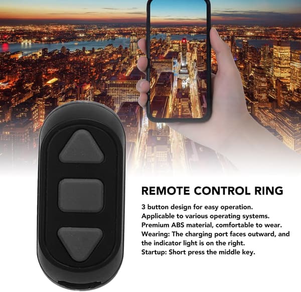 TIK Tok fjernbetjening, Tiktok Scroll Ring, Bluetooth Sidevender til Kindle APP, TIK Tok APP Kompatibel med IOS & Android—ls