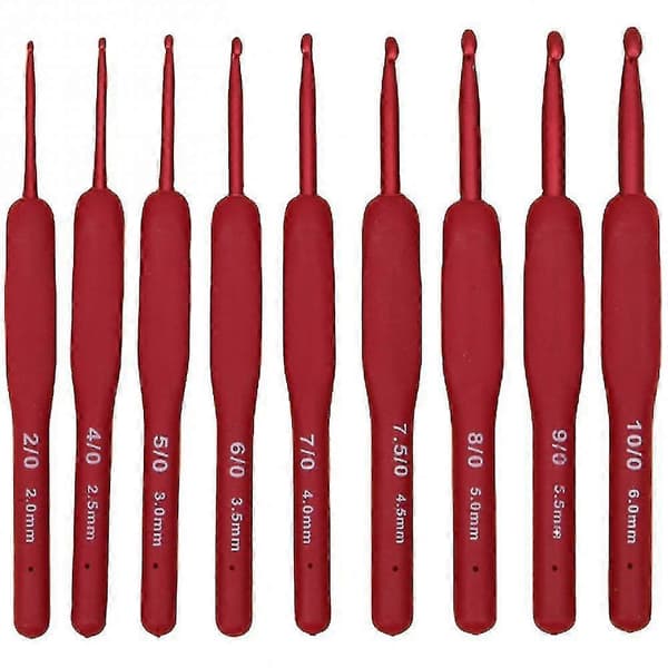 Tulip Etimo Red Crochet Hook with Comfortable Grip, Smooth Hook Tip, Easy Grip, 15 Sizes (3.5) 1-pack (6.0mm)