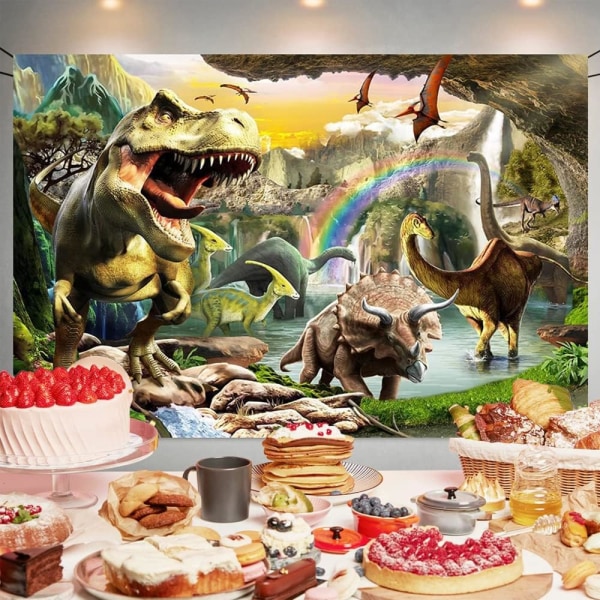 Dinosaur-tema bursdagsbakgrunn banner dinosaur bursdagsfest bakteppe dekorasjoner dinosaur bakgrunn fotoboks rekvisitter for barn