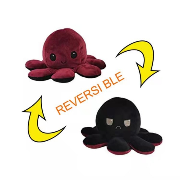 Octopus Fyldt legetøjsdukkemaskine vende ansigtsskiftende dukke piger børn lille blækspruttedukke gave
