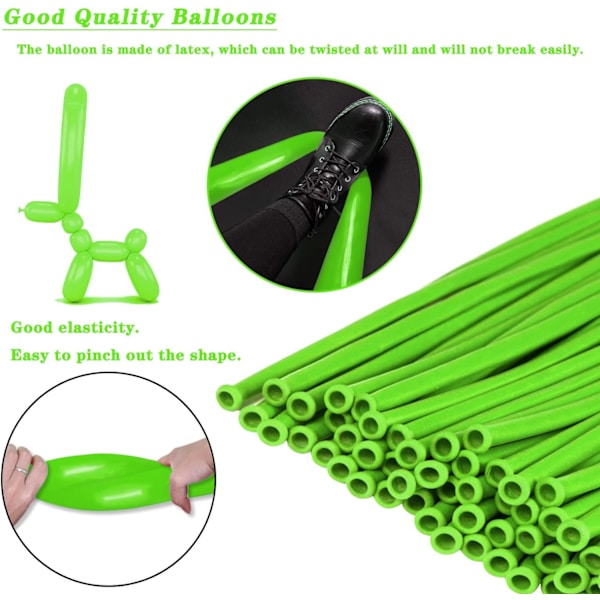 260 långa ballonger för ballongdjur 100 Pack Förtjockning Latex Modellering Långa Magiska Ballonger Vridande DIY Djurballong för Festdekorationer