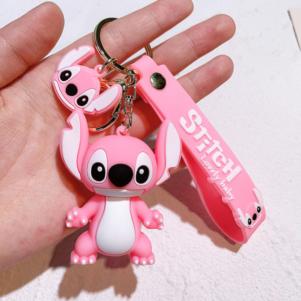 Cute Keychain for Kids Girls Boys, Cartoon Keychains Accessories Keyring Key Purse Backpack Car Charms,pink and blue,2pcs