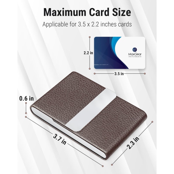 Visitkortshållare Namnkortshållare för herr eller dam fickor i metall slimmad visitkortshållare RFID-blockerande bärare Magnetisk stängning-kaffe