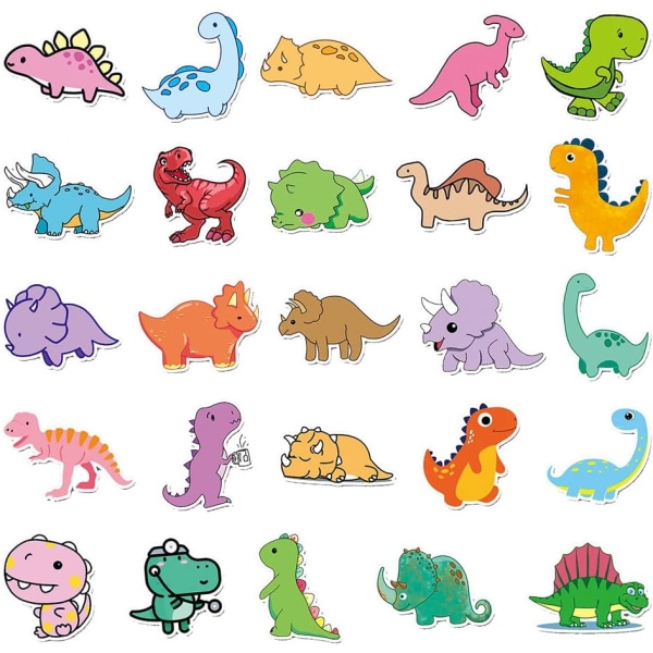 Dinosaurie-klistermärken för tonåringar, pojkar och flickor | 100 st | Söt vattentät vinylklistermärken för telefon, bärbar dator, surfplatta, flaskor, vattenflaska, bagage, bil