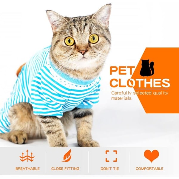 Pentuvaatteet Koiran takki Jumpsuit Mukava Koiran pyjama Koiran paita Raidat Lemmikkikoiran vaatteet -sininen X-pieni koot